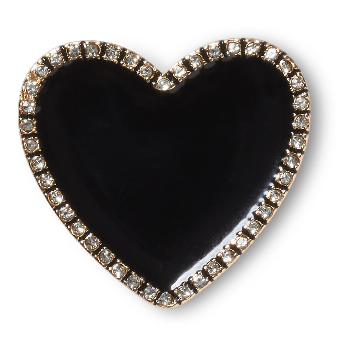 Jibbitz Crocs Black Heart with Gold Outline - imagine 6